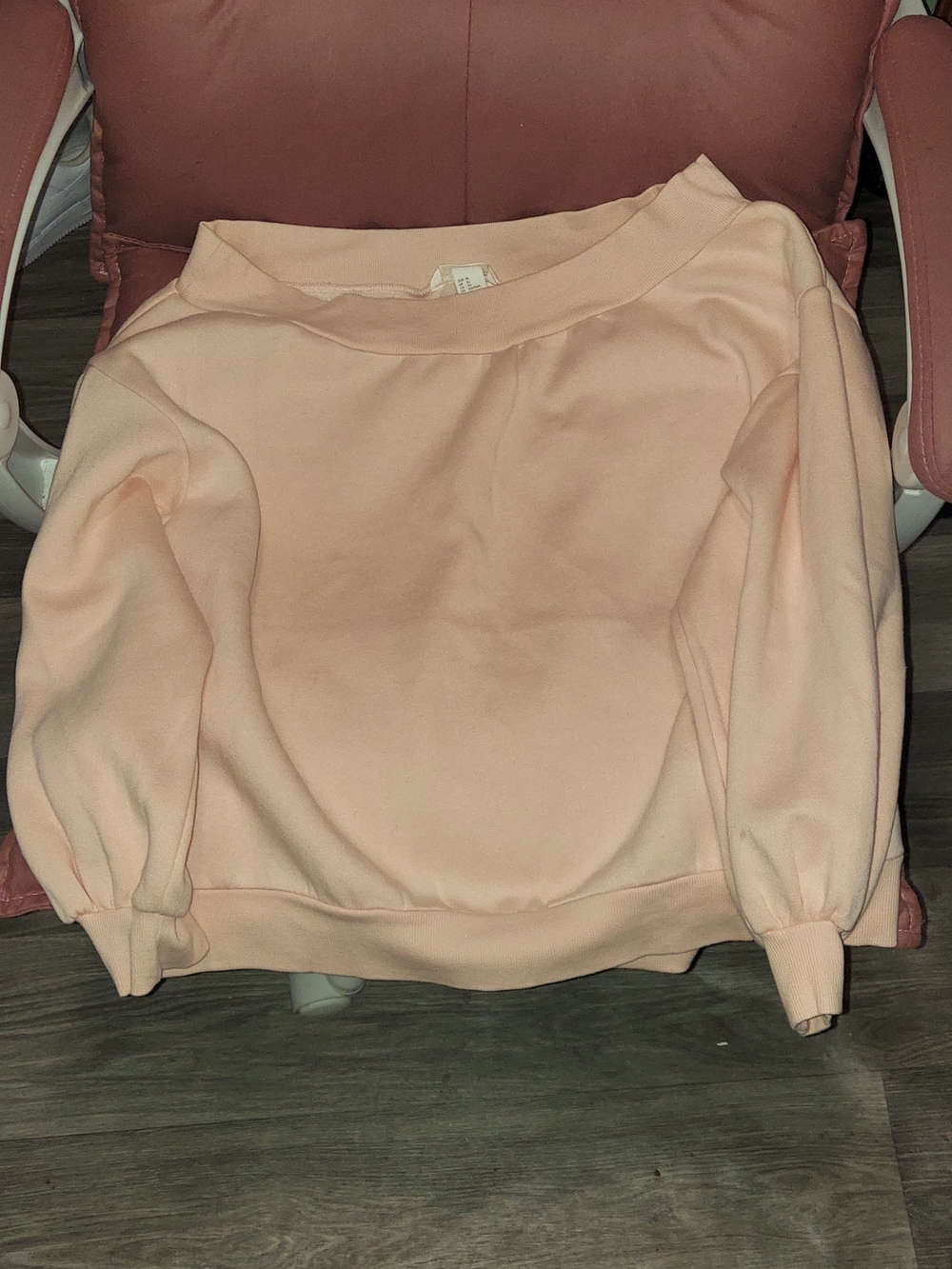 Pink Off-Shoulder Women's Sweatshirt
